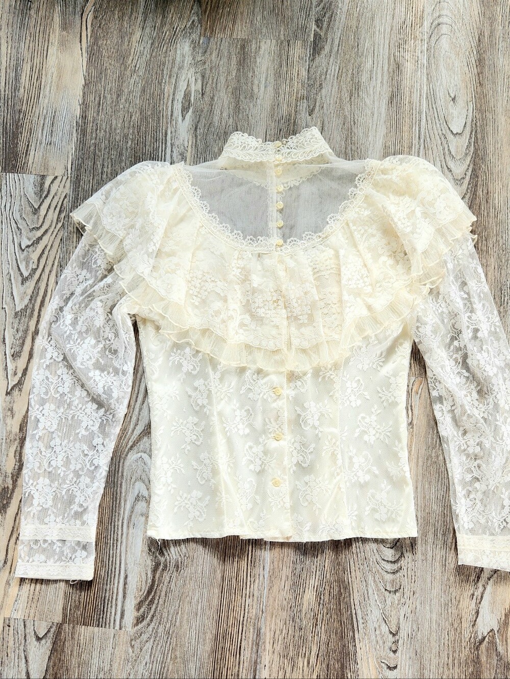Vintage Jessica Mcclintock Lace Blouse Velvet Maxi Skirt Set Womens 11-12 1980s - Picture 8 of 16